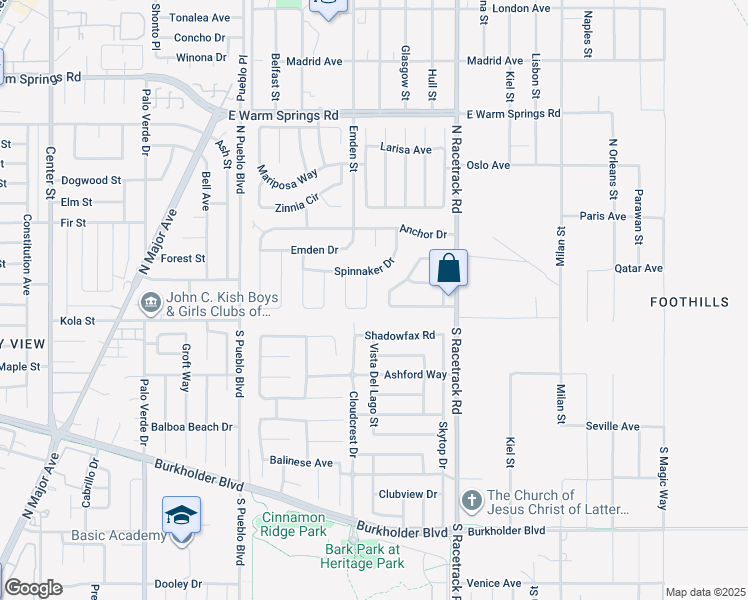 map of restaurants, bars, coffee shops, grocery stores, and more near 943 Clipper Drive in Henderson
