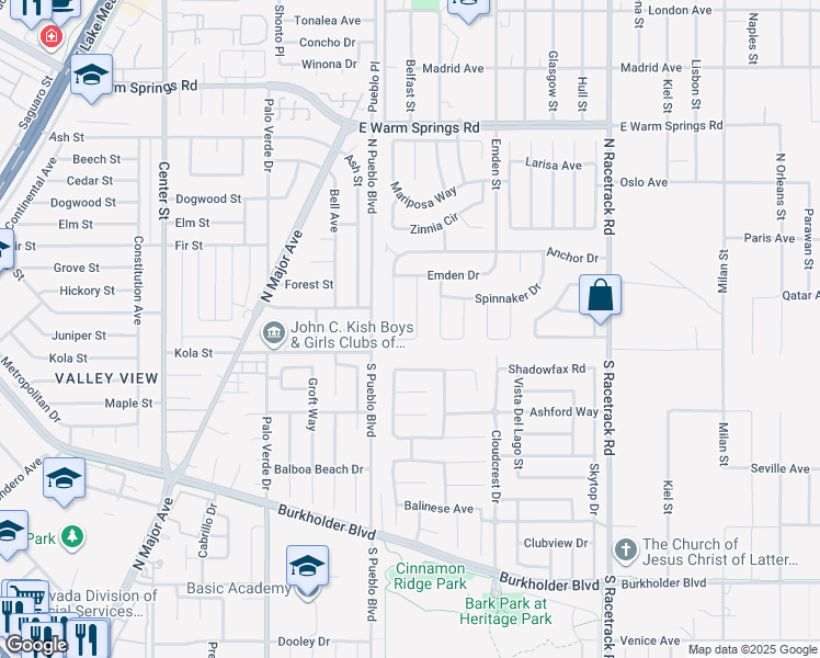 map of restaurants, bars, coffee shops, grocery stores, and more near 720 Skipjack Drive in Henderson