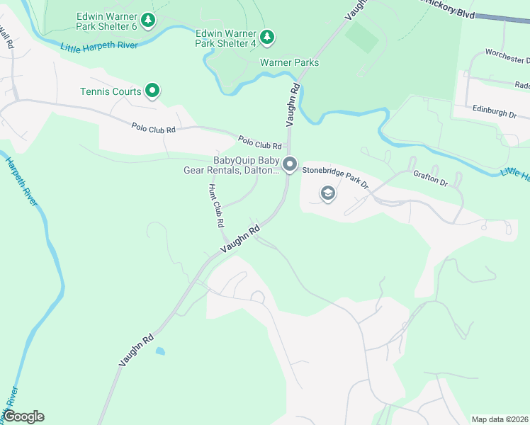 map of restaurants, bars, coffee shops, grocery stores, and more near 106 Vaughn Road in Nashville