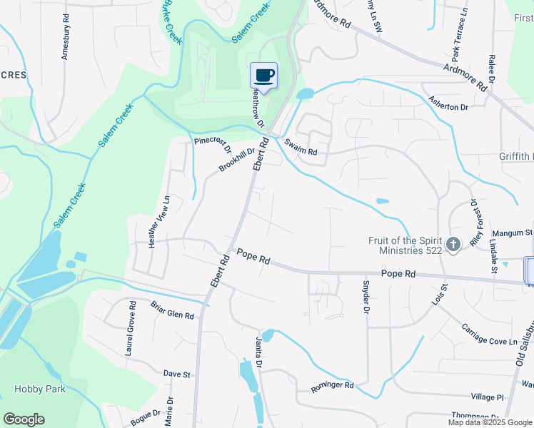 map of restaurants, bars, coffee shops, grocery stores, and more near 2041 Glovenia Drive in Winston-Salem