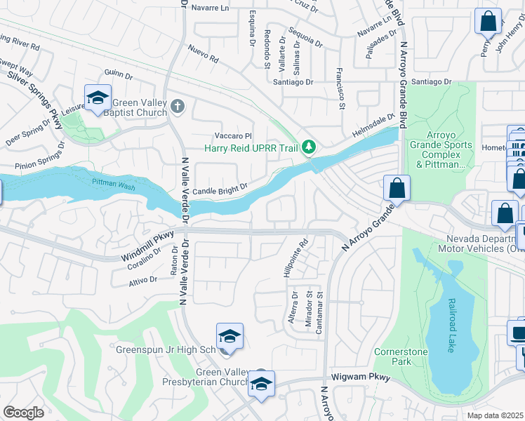 map of restaurants, bars, coffee shops, grocery stores, and more near 209 Odyssey Street in Henderson