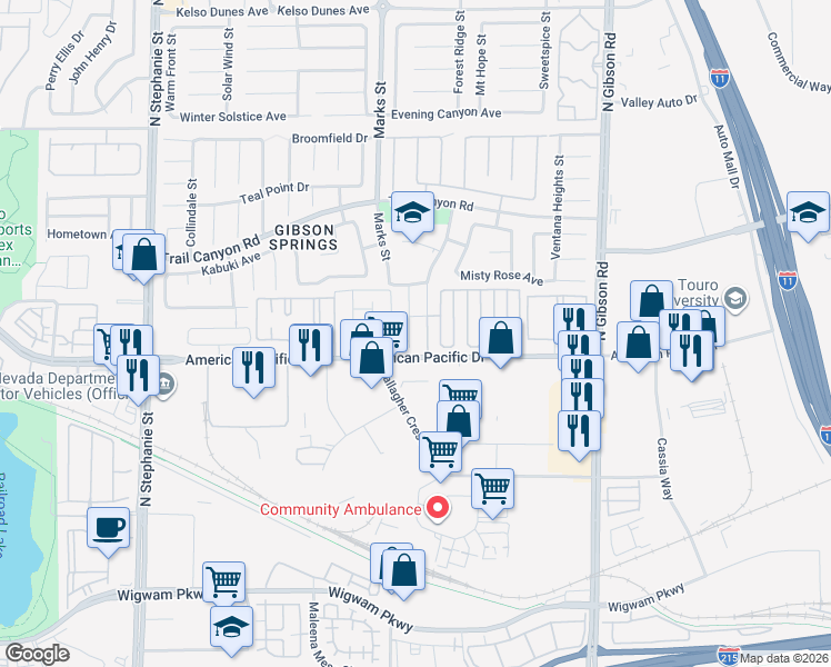 map of restaurants, bars, coffee shops, grocery stores, and more near 200 Teller Street in Henderson