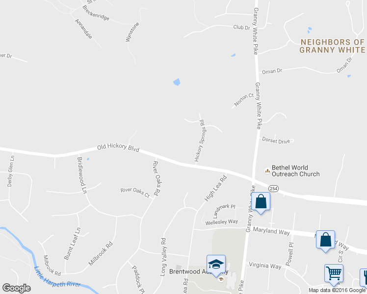 map of restaurants, bars, coffee shops, grocery stores, and more near 1280 Old Hickory Boulevard in Brentwood