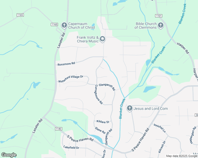 map of restaurants, bars, coffee shops, grocery stores, and more near 1809 Curraghmore Road in Clemmons
