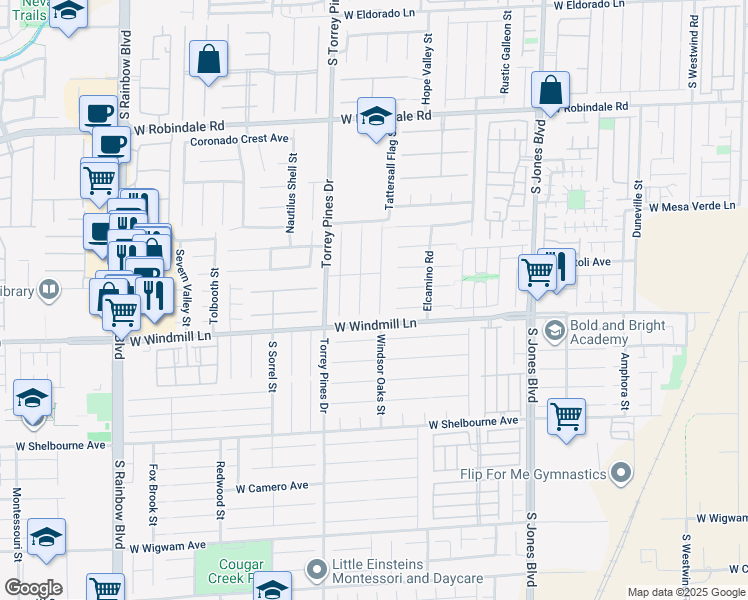 map of restaurants, bars, coffee shops, grocery stores, and more near 8055 Coronado Coast Street in Las Vegas
