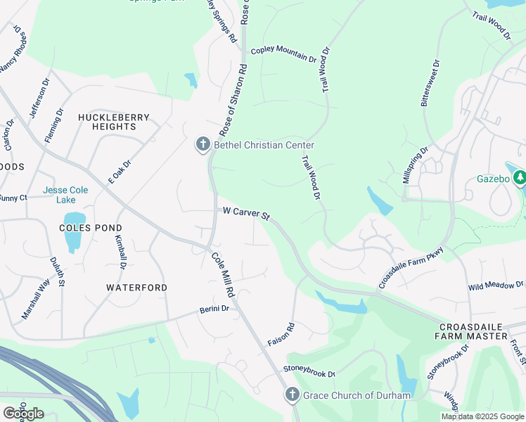 map of restaurants, bars, coffee shops, grocery stores, and more near 3918 Carver Street in Durham