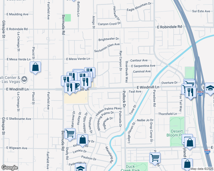 map of restaurants, bars, coffee shops, grocery stores, and more near 8075 Vista Twilight Drive in Las Vegas