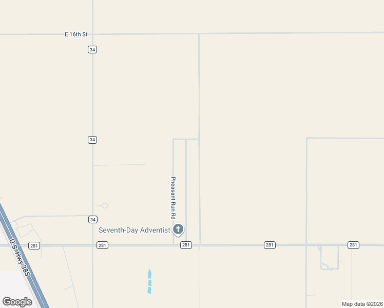 map of restaurants, bars, coffee shops, grocery stores, and more near 12030 County Road 34 in Dalhart