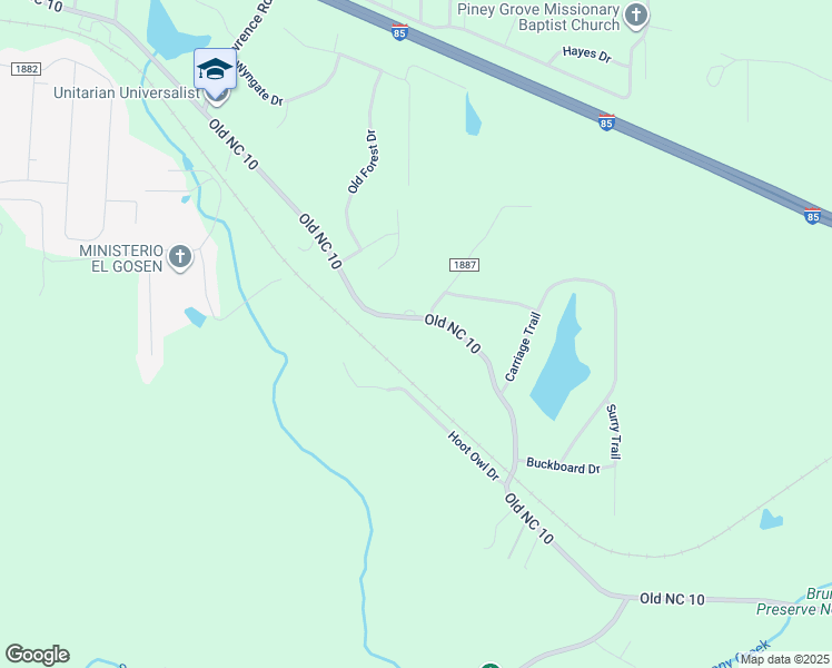 map of restaurants, bars, coffee shops, grocery stores, and more near 2229 Old NC 10 in Hillsborough