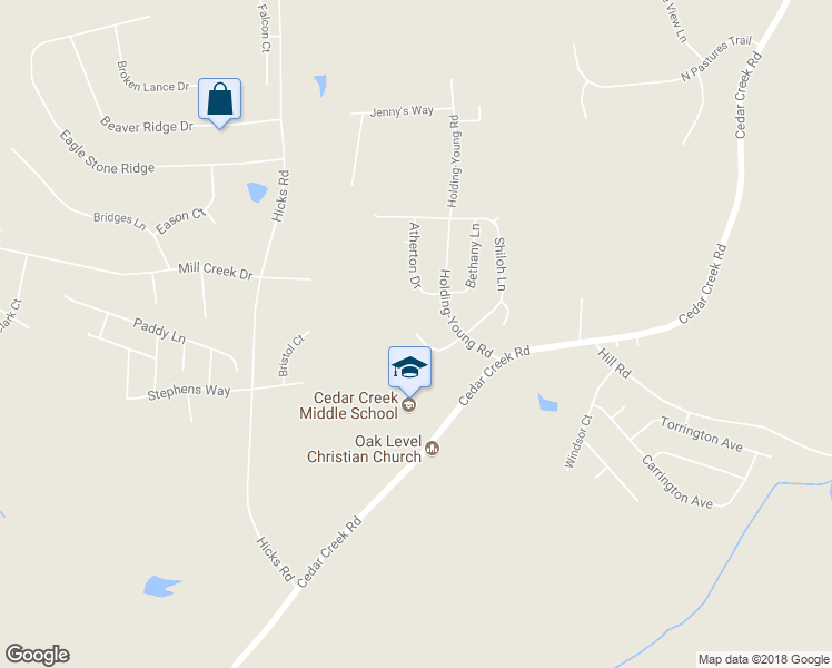 map of restaurants, bars, coffee shops, grocery stores, and more near 115 Bondhu Place in Youngsville