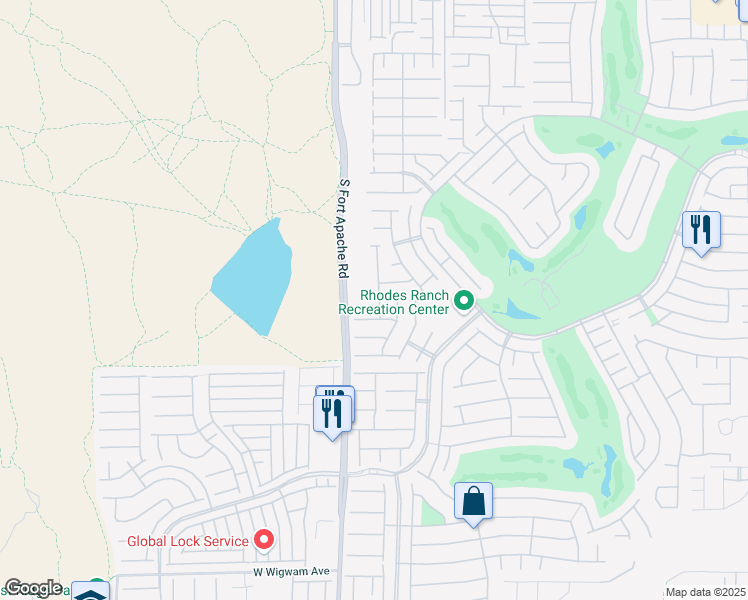 map of restaurants, bars, coffee shops, grocery stores, and more near 279 Fairway Woods Drive in Las Vegas