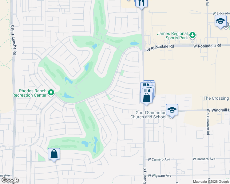 map of restaurants, bars, coffee shops, grocery stores, and more near 203 Sea Rim Avenue in Las Vegas