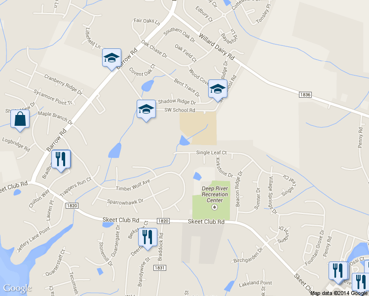 map of restaurants, bars, coffee shops, grocery stores, and more near 3611 Single Leaf Court in High Point
