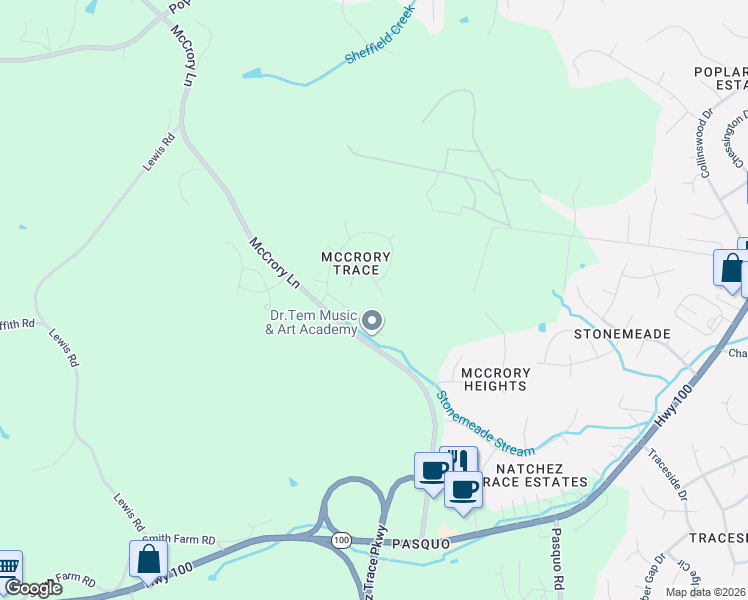 map of restaurants, bars, coffee shops, grocery stores, and more near 620 Indian Ridge Drive in Nashville