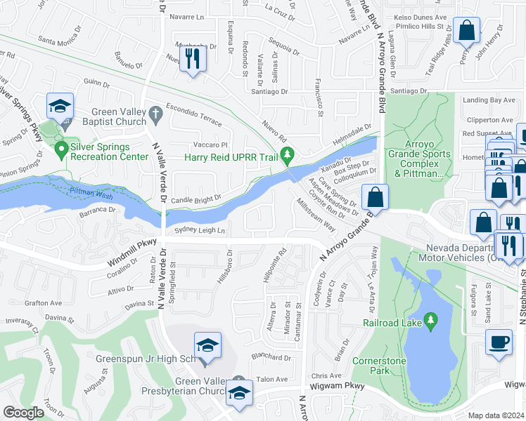 map of restaurants, bars, coffee shops, grocery stores, and more near 216 Chiquis Court in Henderson