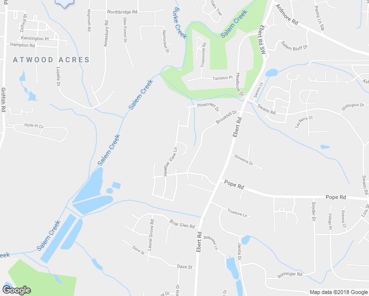 map of restaurants, bars, coffee shops, grocery stores, and more near 3030 Heather View Court in Winston-Salem