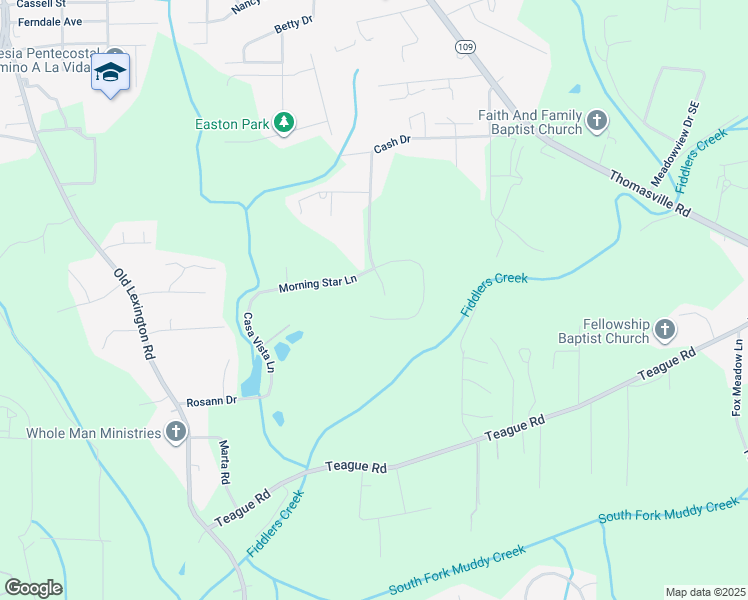map of restaurants, bars, coffee shops, grocery stores, and more near 3920 Cash Drive in Winston-Salem