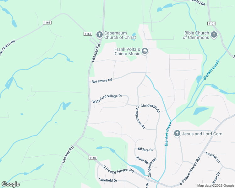 map of restaurants, bars, coffee shops, grocery stores, and more near 2087 Waterford Village Drive in Clemmons