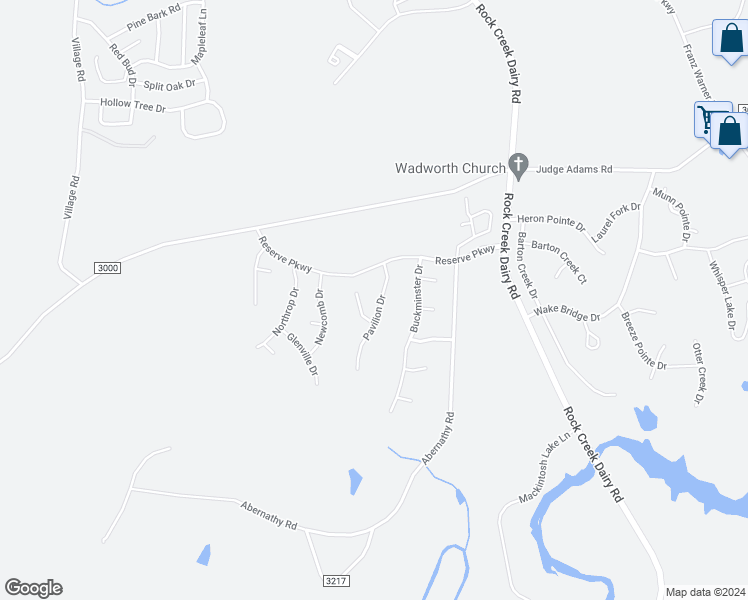 map of restaurants, bars, coffee shops, grocery stores, and more near 1910 Pavilion Drive in Whitsett