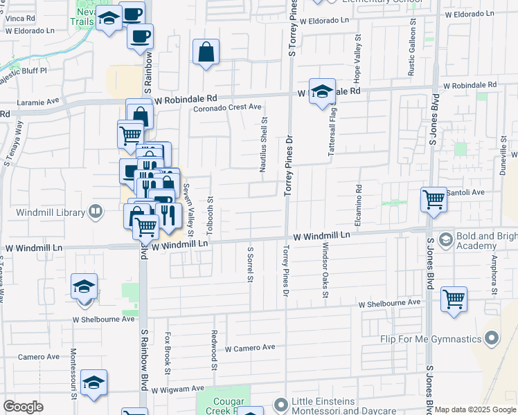 map of restaurants, bars, coffee shops, grocery stores, and more near 6574 Gilded Lantern Avenue in Las Vegas