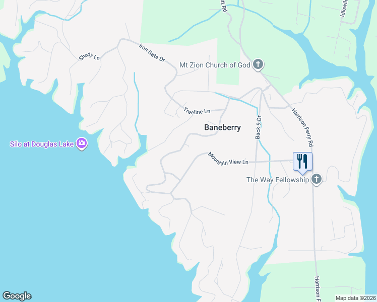 map of restaurants, bars, coffee shops, grocery stores, and more near 504 Timberline Drive in Baneberry
