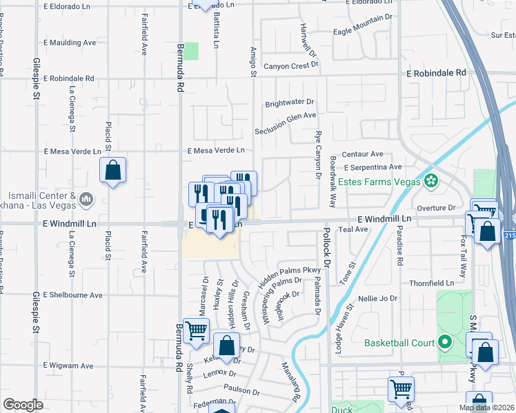 map of restaurants, bars, coffee shops, grocery stores, and more near 8022 Crystal Haven Lane in Las Vegas