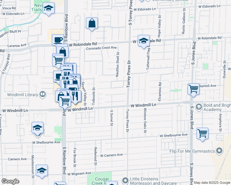 map of restaurants, bars, coffee shops, grocery stores, and more near 6574 Gilded Lantern Avenue in Las Vegas