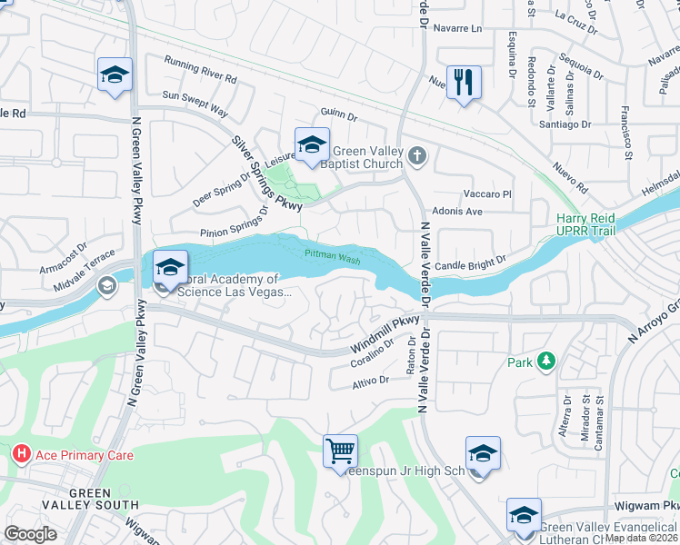 map of restaurants, bars, coffee shops, grocery stores, and more near 1952 Barranca Drive in Henderson