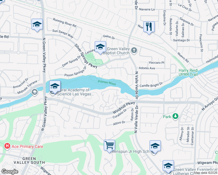 map of restaurants, bars, coffee shops, grocery stores, and more near 1952 Barranca Drive in Henderson