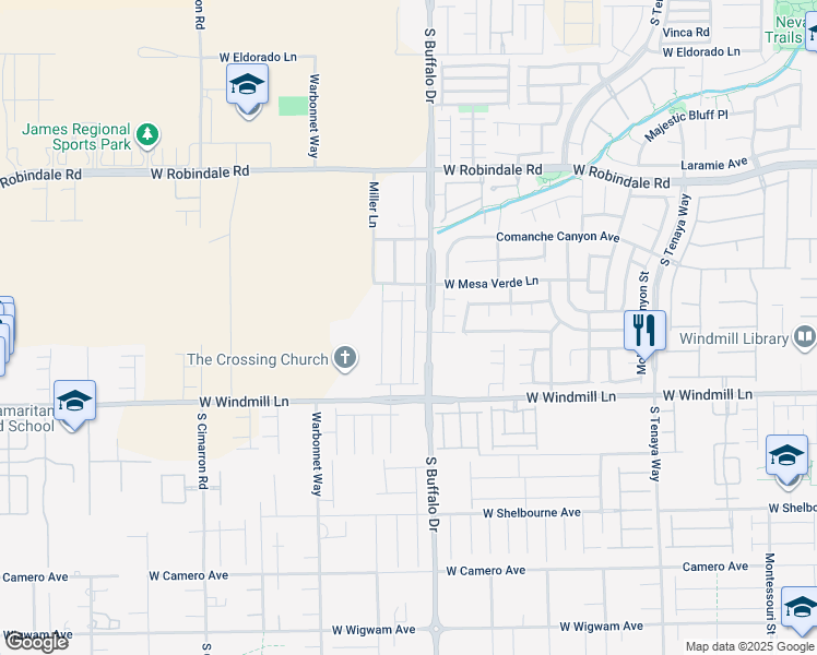 map of restaurants, bars, coffee shops, grocery stores, and more near 7983 Texas Hills Street in Spring Valley