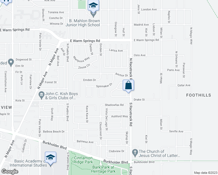 map of restaurants, bars, coffee shops, grocery stores, and more near 147 Spinnaker Drive in Henderson