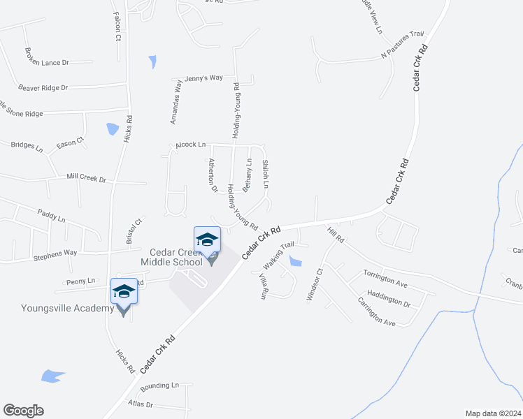 map of restaurants, bars, coffee shops, grocery stores, and more near 30 Goshen Lane in Youngsville