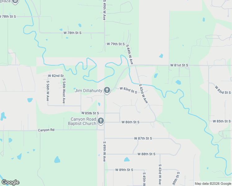 map of restaurants, bars, coffee shops, grocery stores, and more near 8303 South 49th West Avenue in Tulsa