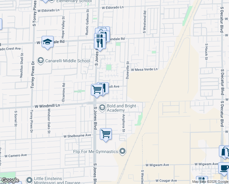 map of restaurants, bars, coffee shops, grocery stores, and more near 8034 Sailors Delight Court in Las Vegas