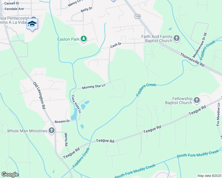 map of restaurants, bars, coffee shops, grocery stores, and more near 3920 Cash Drive in Winston-Salem