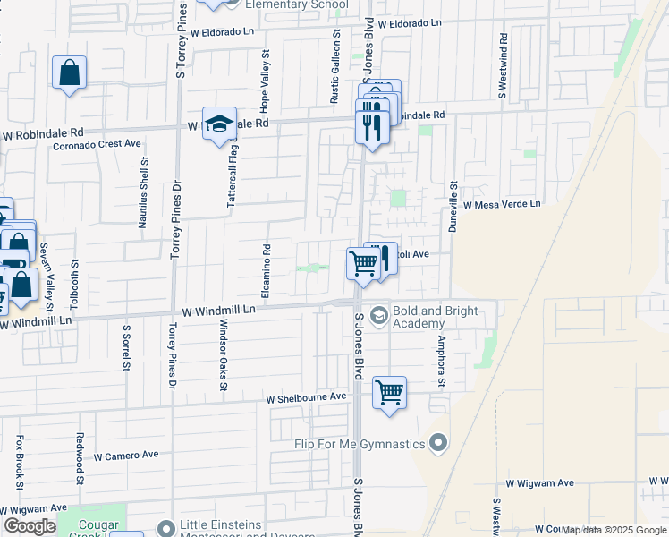 map of restaurants, bars, coffee shops, grocery stores, and more near 8028 Dutch Villas Street in Las Vegas