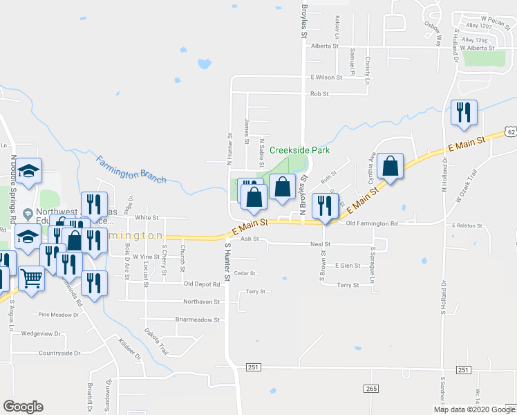 map of restaurants, bars, coffee shops, grocery stores, and more near 51 Valley Drive in Farmington
