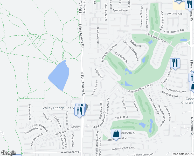 map of restaurants, bars, coffee shops, grocery stores, and more near 247 Rustic Club Way in Las Vegas