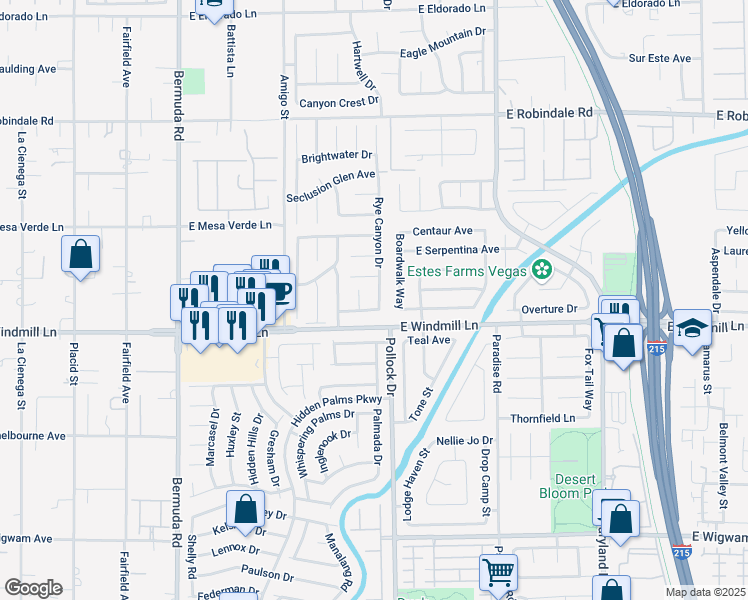 map of restaurants, bars, coffee shops, grocery stores, and more near 8033 Rye Canyon Dr in Las Vegas