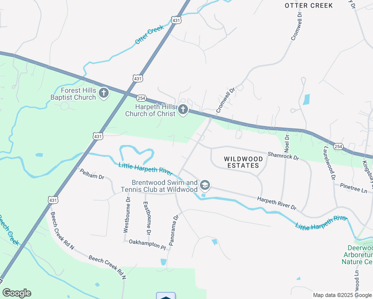map of restaurants, bars, coffee shops, grocery stores, and more near 6317 Wildwood Valley Drive in Brentwood