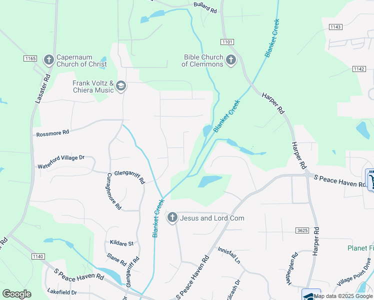 map of restaurants, bars, coffee shops, grocery stores, and more near 140 Ashbourne Lake Court in Clemmons