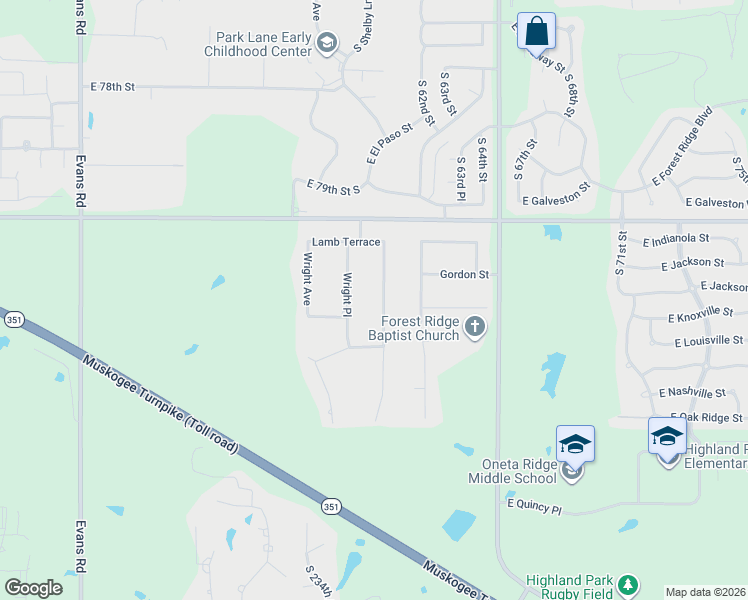 map of restaurants, bars, coffee shops, grocery stores, and more near 8364 Harp Blvd in Broken Arrow