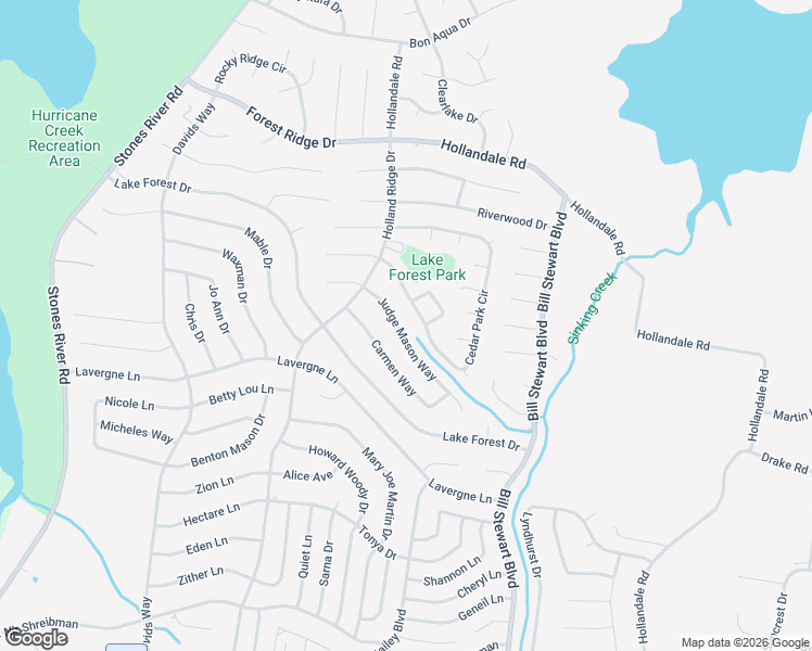 map of restaurants, bars, coffee shops, grocery stores, and more near 715 Judge Mason Way in La Vergne