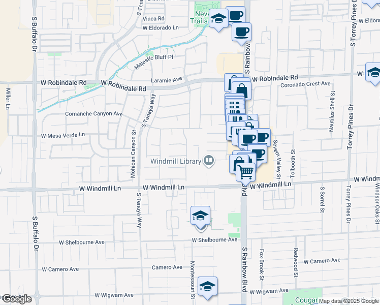 map of restaurants, bars, coffee shops, grocery stores, and more near 7970 Carson Creek Street in Las Vegas
