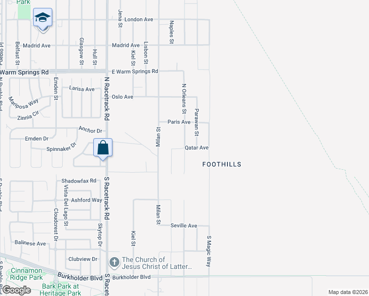 map of restaurants, bars, coffee shops, grocery stores, and more near Qatar Avenue in Henderson