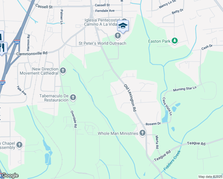 map of restaurants, bars, coffee shops, grocery stores, and more near 3710 Calderwood Drive in Winston-Salem