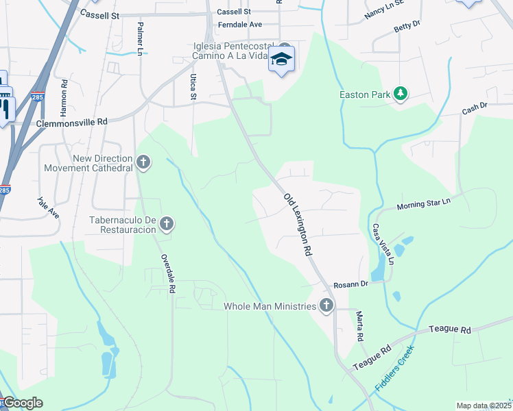 map of restaurants, bars, coffee shops, grocery stores, and more near 3710 Calderwood Drive in Winston-Salem