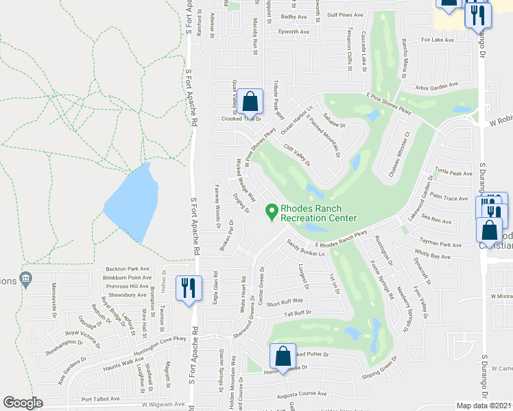 map of restaurants, bars, coffee shops, grocery stores, and more near 175 Real Long Way in Las Vegas