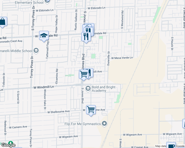 map of restaurants, bars, coffee shops, grocery stores, and more near 5984 Secret Island Drive in Las Vegas