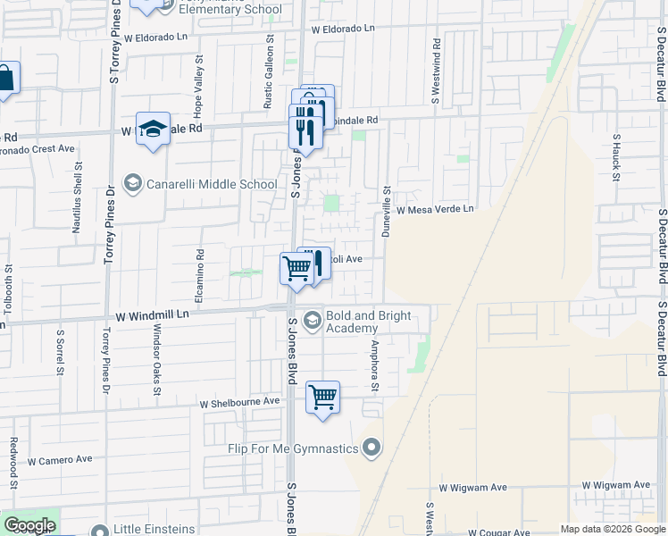 map of restaurants, bars, coffee shops, grocery stores, and more near 5964 Secret Island Drive in Las Vegas